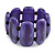 Fancy Purple Acrylic Bead Flex Bracelet - 19cm L/ Large