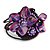 Purple Shell Bead Flower Wired Flex Bracelet - Adjustable - view 4