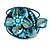 Light Blue Shell Bead Flower Wired Flex Bracelet - Adjustable