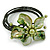 Green Shell Bead Flower Wired Flex Bracelet - Adjustable