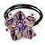 Purple Shell Bead Flower Wired Flex Bracelet - Adjustable - view 3