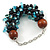 Teen/ Children/ Kids Solid Chunky Ceramic, Wood Bead, Sea Shell Cluster Bracelet - 16cm/ 5cm Ext - For Small Wrists Only - view 3