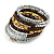 Multistrand Beaded Coiled Flex Bracelet in Silver, Brown, Gold - Adjustable - view 5