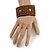Handmade Boho Style Bronze/ Amber Glass Bead Wristband Bracelet - 16cm L/ 2cm Ext - view 2