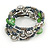Multstrand Glass, Shell, Acrylic Bead Coiled Flex Bracelet (Green, Hematite, Silver) - Adjustable - view 4