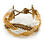 White/ Bronze/ Gold Glass Bead Plaited Bracelet - 19cm L - Large - view 4