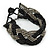 Black/ Grey Glass Bead Plaited Bracelet - 18cm L