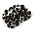 Statement Wide Black Glass Bead Multistrand Flex Bracelet - 20cm (Adjustable) Large - view 4