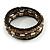 Dark Brown/ Black/ Silver Glass/ Acrylic Bead Multistrand Coiled Flex Bracelet - Adjustable - view 4