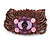 Plum Glass Bead and Pink Shell Flex Bracelet - 18cm L - view 3