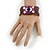 Plum Glass Bead and Pink Shell Flex Bracelet - 18cm L - view 2