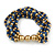 Blue/ Gold Acrylic Bead Multistrand Flex Bracelet - 16cm L (Small)