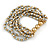 Metallic Silver/ Gold Acrylic Bead Multistrand Flex Bracelet - 17cm L (Small) - view 4