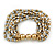 Metallic Silver/ Gold Acrylic Bead Multistrand Flex Bracelet - 17cm L (Small) - view 5