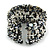Bohemian Beaded Cuff Bangle with Sequin (Black/ White/ Peacock) - Adjustable - view 5
