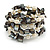 Stylish Faux Pearl, Sea Shell Nugget Flex Coiled Bracelet (Cream, Dark Grey) - Adjustable - view 3