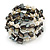 Stylish Faux Pearl, Sea Shell Nugget Flex Coiled Bracelet (Cream, Dark Grey) - Adjustable - view 4
