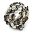 Stylish Faux Pearl, Sea Shell Nugget Flex Coiled Bracelet (Cream, Dark Grey) - Adjustable