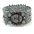 Light Grey Glass Bead and Shell Flex Bracelet - 18cm L
