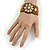 Handmade Boho Style Beaded, Shell Wristband Bracelet (Bronze, Cream) - 15cm L/ 2cm Ext - Small - view 2