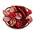 Red Shell Bead Flower Wired Flex Bracelet - Adjustable - view 3