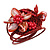 Red Shell Bead Flower Wired Flex Bracelet - Adjustable