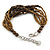 Bronze/ Brown Glass Bead Multistrand Bracelet - 18cm L/ 4cm Ext - view 3