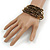 Bronze/ Brown Glass Bead Multistrand Bracelet - 18cm L/ 4cm Ext - view 2