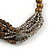 Grey/ Brown Glass Bead Multistrand Bracelet - 18cm L/ 4cm Ext - view 4
