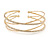 Bridal/ Wedding/ Prom/ Party Gold Tone Clear Crystal with Cross Motif Flex Cuff Bracelet - Adjustable