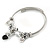 Fancy Charm (Elephant, Crystal Beads) Flex Twisted Cable Cuff Bracelet In Silver Tone Metal - Adjustable - 17cm L - view 4