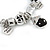 Fancy Charm (Elephant, Crystal Beads) Flex Twisted Cable Cuff Bracelet In Silver Tone Metal - Adjustable - 17cm L - view 5