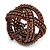 Wide Chocolate Brown Glass Bead Plaited Flex Cuff Bracelet - Adjustable