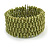 Trendy Lime Green Glass Bead Flex Cuff Bracelet - Adjustable - view 2