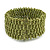 Trendy Lime Green Glass Bead Flex Cuff Bracelet - Adjustable - view 6