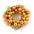 Solid Chunky Yellow Glass Bead, Sea Shell Nuggets Flex Bracelet - 18cm L