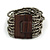 Anthracite Grey Glass Bead Multistrand Flex Bracelet With Wooden Closure - 19cm L - view 8