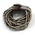 Anthracite Grey Glass Bead Multistrand Flex Bracelet With Wooden Closure - 19cm L - view 5