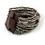 Anthracite Grey Glass Bead Multistrand Flex Bracelet With Wooden Closure - 19cm L - view 7