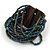 Peacock Glass Bead Multistrand Flex Bracelet With Wooden Closure - 19cm L - view 8