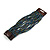 Peacock Glass Bead Multistrand Flex Bracelet With Wooden Closure - 19cm L - view 2