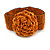 Statement Beaded Flower Stretch Bracelet In Burnt Orange - 18cm L - Adjustable - view 2
