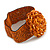 Statement Beaded Flower Stretch Bracelet In Burnt Orange - 18cm L - Adjustable - view 7