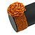 Statement Beaded Flower Stretch Bracelet In Burnt Orange - 18cm L - Adjustable - view 4