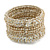 Bohemian Beaded Cuff Bangle with Sequin (Antique White) - Adjustable - view 6