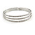 Delicate 3 Strand Clear Crystal Flex Cuff Bracelet in Silver Tone Metal - Adjustable - view 3