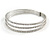 Delicate 3 Strand Clear Crystal Flex Cuff Bracelet in Silver Tone Metal - Adjustable - view 4