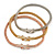 Set Of 3 Mesh Flex Bracelets with Crystal Cross Element in Gold/ Silver/ Rose Gold - 19cm L