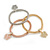 Set Of 3 Thick Mesh Flex Bracelets with Butterfly Charm in Gold/ Silver/ Rose Gold - 19cm L - view 4