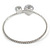 Delicate Silver Tone Clear Crystal Slim Flex Bracelet - Adjustable - view 4